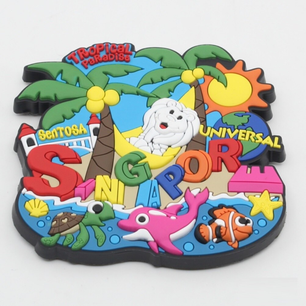 Singapore Rubber Fridge Magnet Tourist Souvenirs Refrigerator Magnetic Stickers Travel collection: B1229 (10)