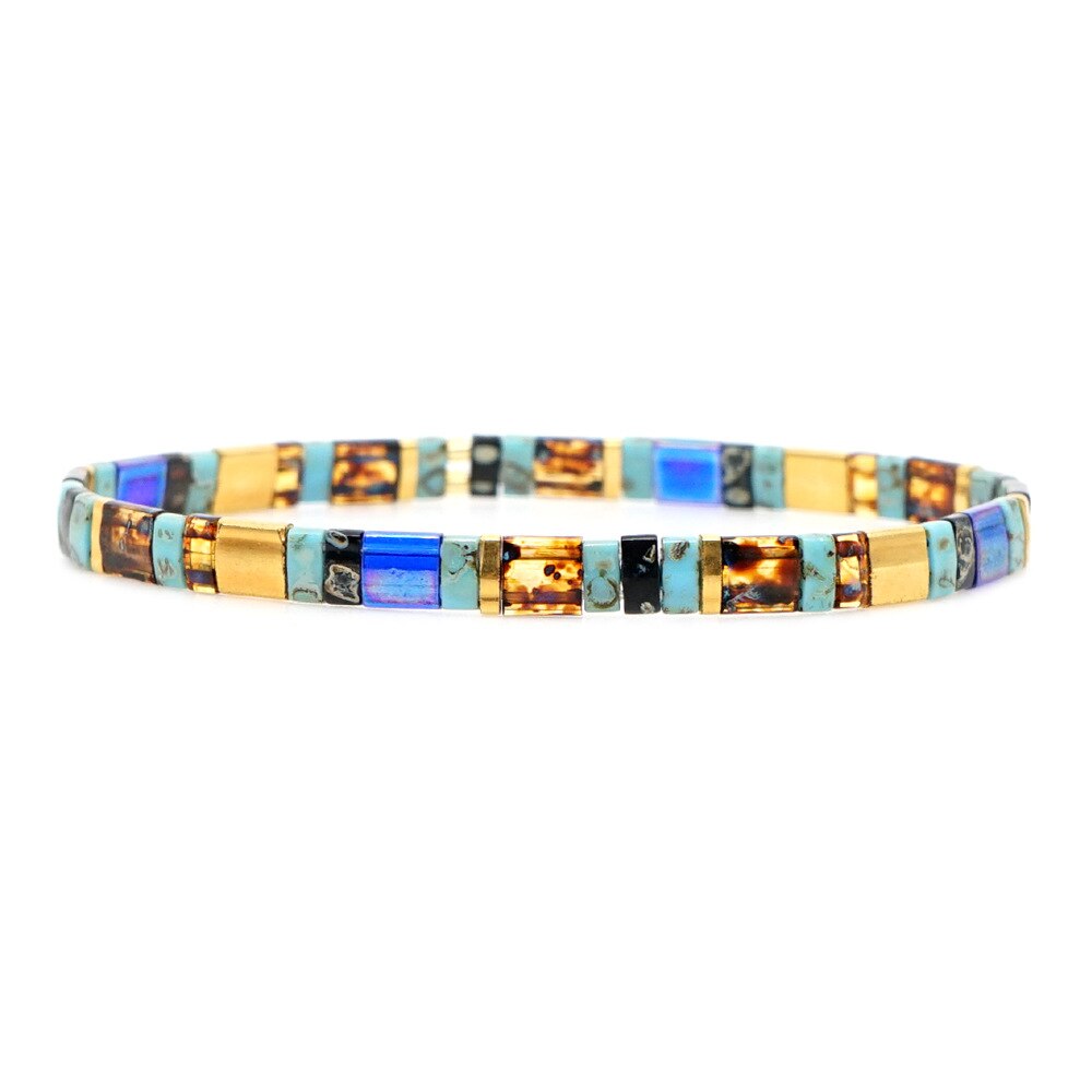 MIYUKI Tila Borda il Braccialetto Delle Donne di Colore A Mano Fai Da Te Fatti A Mano Boho Monili di Modo Amicizia Pulsera Braccialetto di Fascino Commercio All'ingrosso: Blue Sky