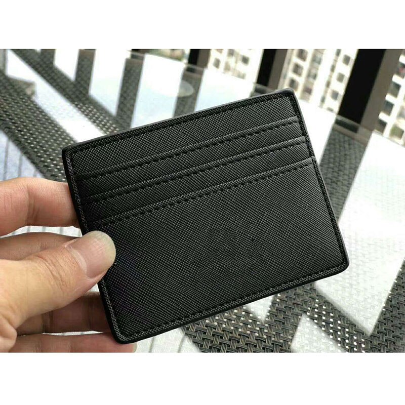 Shining men Wallet Business Card Holder bank cardholder Mini Credit Card Wallet Purse ID Card Holder Men Wallet Small Bus Card: black