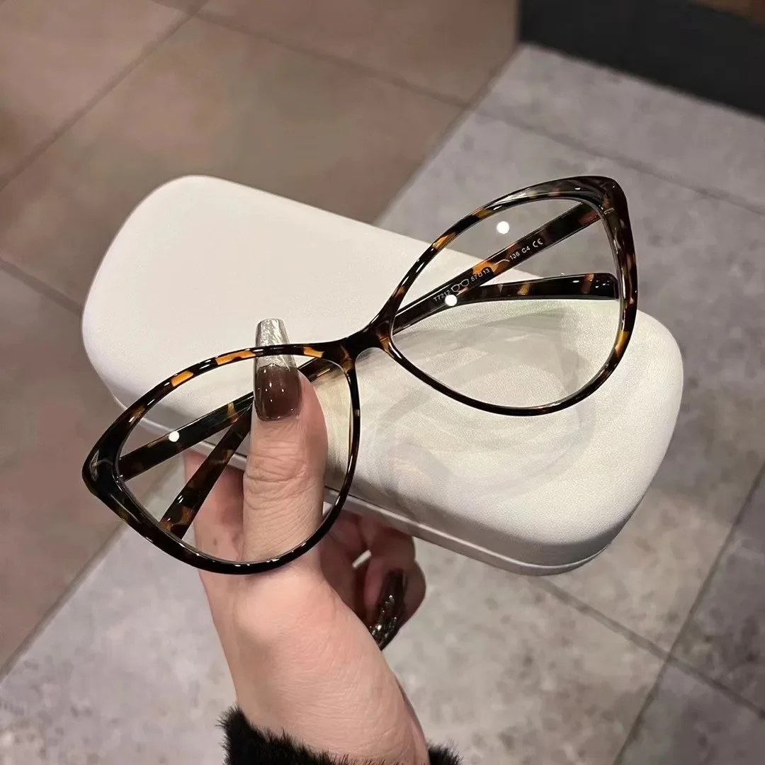 Myopia Glasses Women Mens European and American Style Cat Eye Eyewear Reading Glasses Eyeglasses -1.0 To -4.0 Lentes 안경테: WHITE / +125