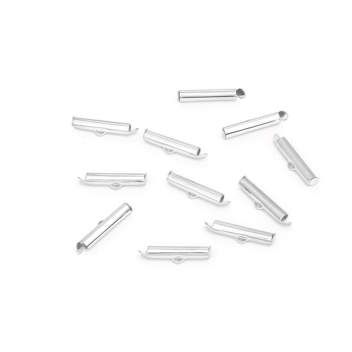 10-40mm Crimp End Beads End Clasp Tubes Slider End Caps DIY Necklace/ Bracelets Connectors Jewellery Making Findings