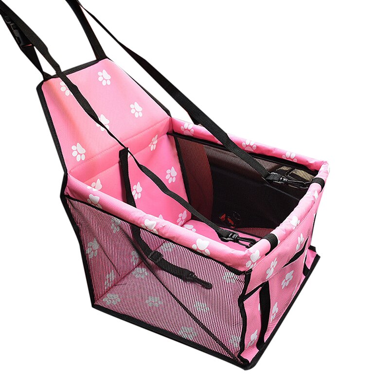 Pet Dog Car Carrier Seat Bag Waterproof Basket Folding Hammock Pet Carriers Bag For Small Cat Dog Safety Travelling Basket: Deep Pink