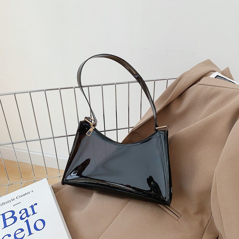 2022 Solid Crossbody Bag Women PVC Transparent Shoulder Bag Casual Portable Bag Jelly Bag Waist Packs for Girls: Black