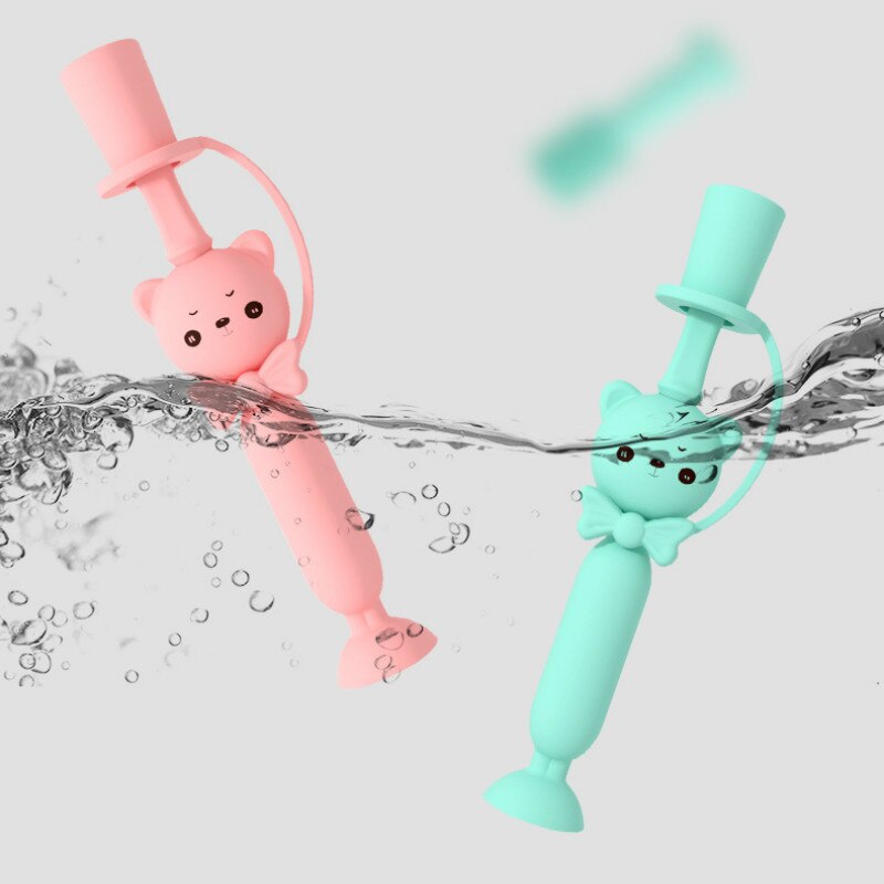 Bear – brosse à dents en Silicone pour bébés de 0 à 3 ans, dessin animé, enfants, formation, -né, lait, fournitures