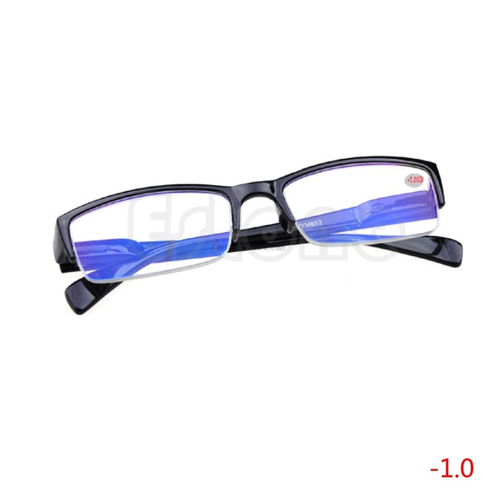 1 pc semi-rimless briller nærsynethed briller sorte rammer  -1 -1.5 -2 -2.5 -3 -3.5 -4 jul