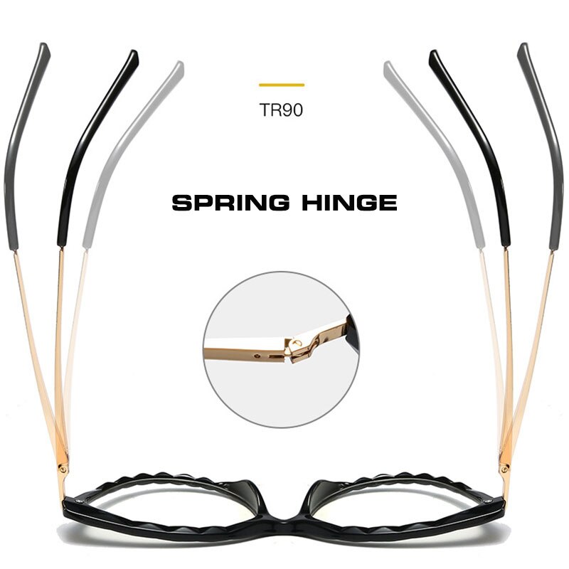 LNFCXI TR90 Women's Transparent Glasses Frames Metal Spring Leg Female Crystal Multi Section Eyeglasses Frames Oculos