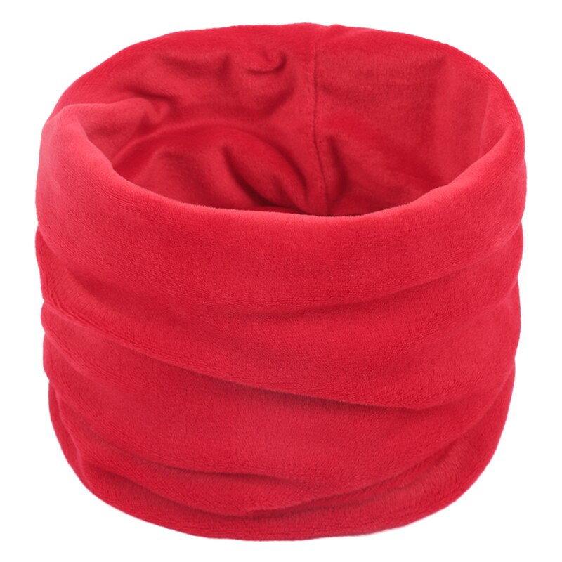 Winter Goud Fluwelen Ring Sjaal Voor Vrouwen Effen Kleur Zachte Halswarmer Vintage Vrouwen Mannen Cirkel Snood Sjaals Paar Unisex: Rood