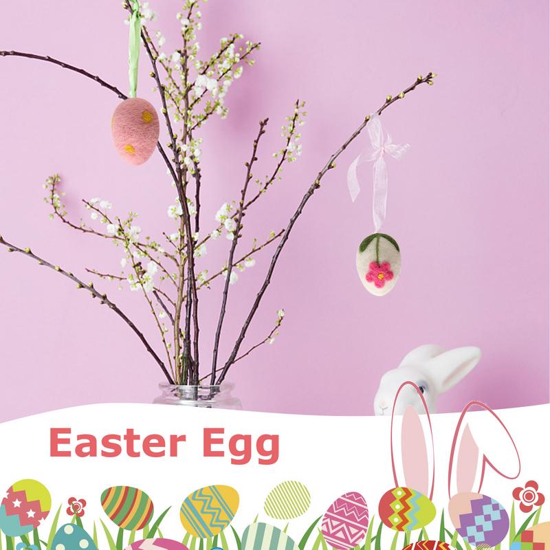 Huevos de Pascua de fieltro para manualidades, 12 piezas, adornos grandes de huevos de fieltro Pastel, exquisita guirnalda de árbol para el hogar, manualidades, decoración de Pascua