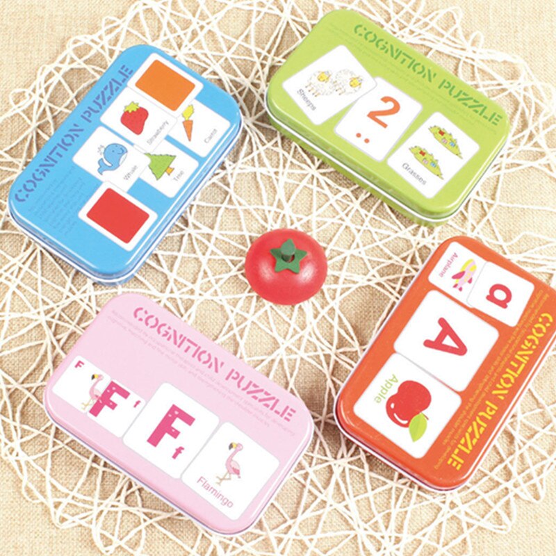 Kinderen Speelgoed Zuigeling Vroege Hoofd Start Training Puzzel Cognitieve Kaart Brief/vorm/Dier/Digitale Set Paar Puzzel Baby