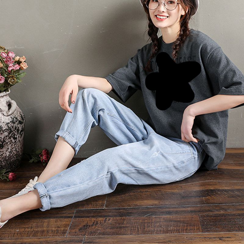 Pantalon de maternité pour femmes enceintes, jean bleu troué, Leggings ventre, pantalon sarouel de grossesse