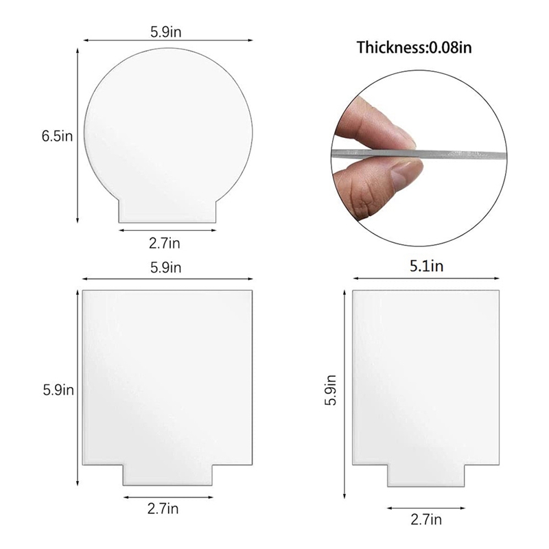 6Stck Klar Acryl Tafeln, 0,08 Zoll (2mm) Blatt Platten für LED Licht Basis, zeichen, Medaillen, Handwerk, DIY Anzeige