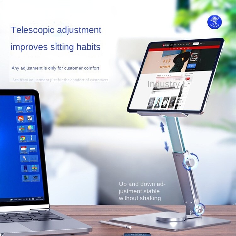 Tablet Stand Desk Riser 360 Rotation Multi-Angle Height Adjustable Foldable Holder Dock for Xiaomi IPad Tablet Laptop
