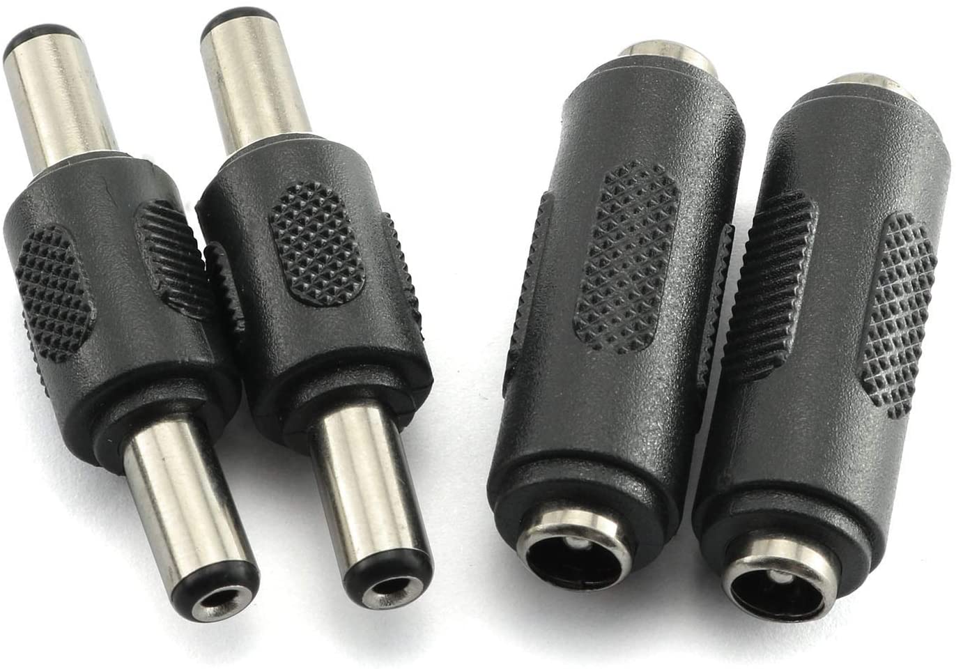 2 Stuks Dc 5.5X2.1Mm Man Op Man Power Plug Connector &amp; 2 Stuks Dc 5.5X2.1mm Vrouwelijke Aan Vrouwelijke Power Jack Connector Adapter Voor Cctv