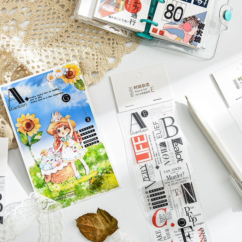 Collage Letters Huisdier Transparedecorative Stickers Scrapbooking Sticker Stationaire Album Kantoor Accessoires Art Supplies