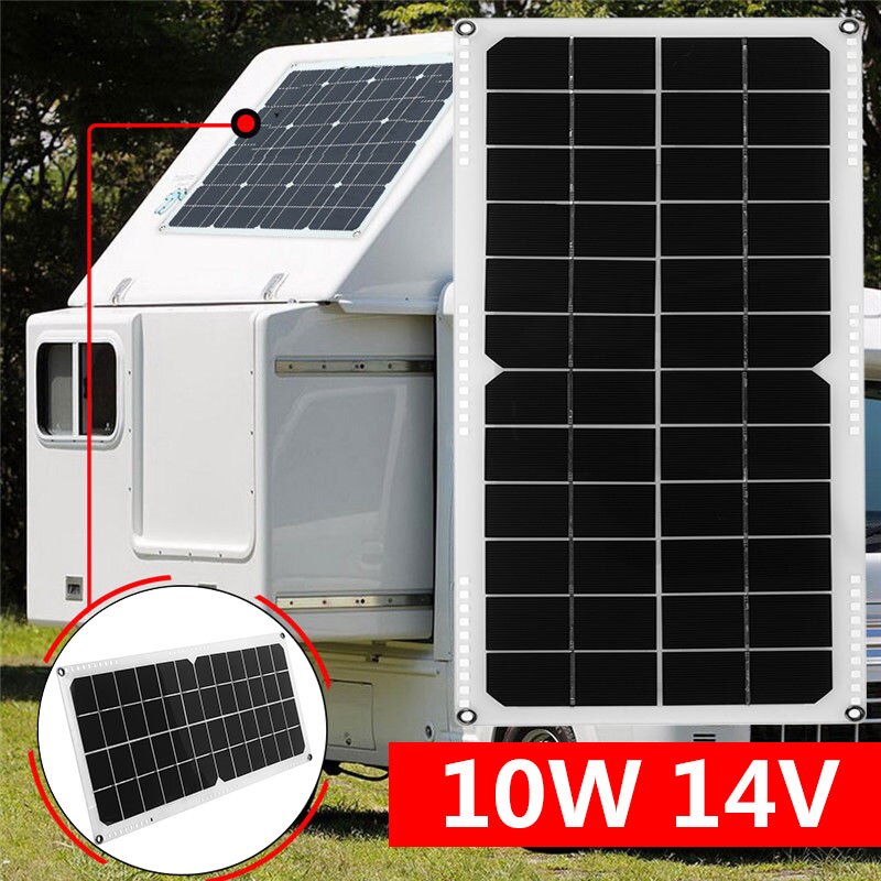 Solar Cells Solar Panel Solar Charging Equipment 10W Monocrystalline Silicon Durable Connectable Environmental Car Camping