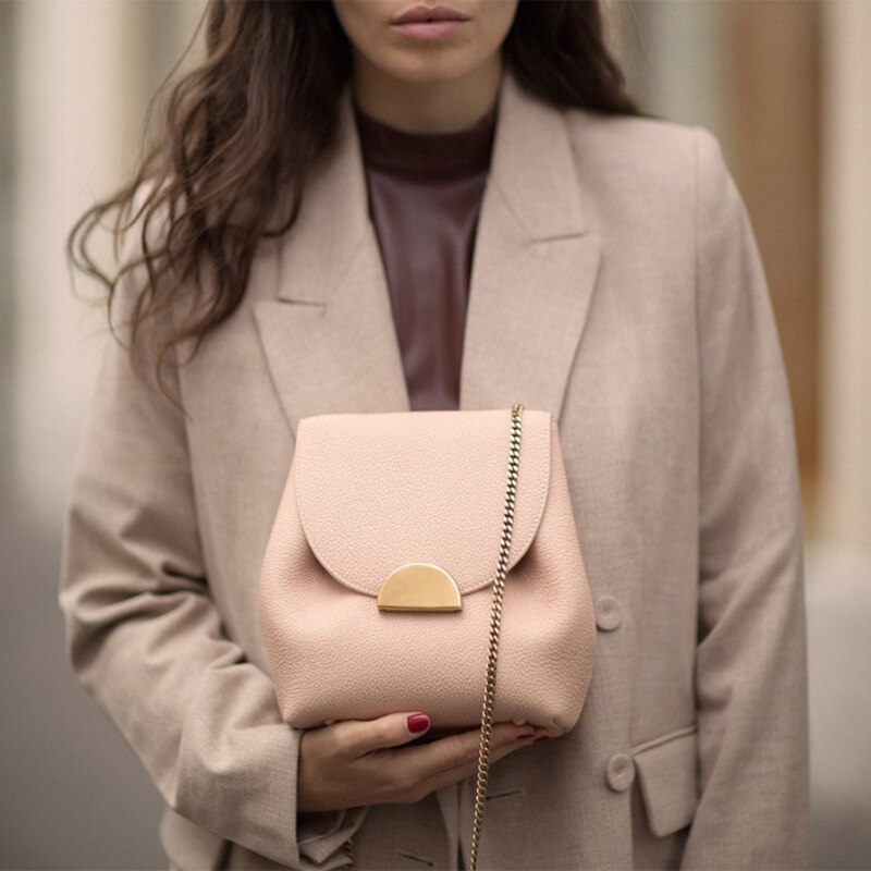 Bolso de lujo con cadena pequeña para mujer, bandolera de cuero, famosa Francesa, bolsa cruzada,