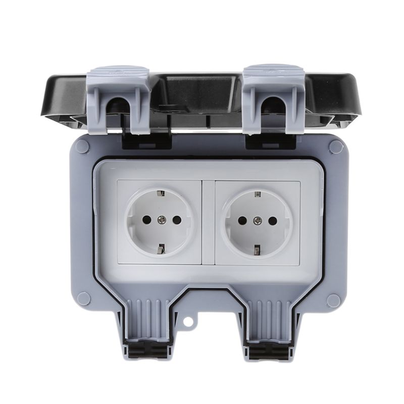 Outdoor Wall single/double Switch Socket IP66 Weather&Dust Proof Power Outlet EU Standard for switch