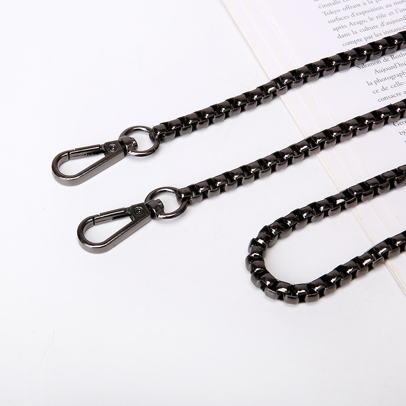 Bag Chain Strap Belt Hardware Shoulder Handbag Metal Replacement Bag Part DIY Strap Accessories for Women Chain Bag: c3 Gun Black / 100 cm