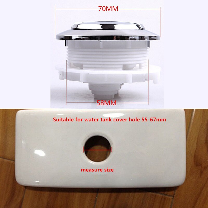 5PCS Round Toilet Flush Dual Push Button Top Diameter 7cm Plating Toilet Double Button ABS Toilet Water Tank Cover Push Button