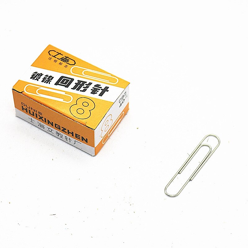 25Pcs/box Metal paper clip bookmark memo clip Office School stationery supplies round clips Curved needles 8th(50mm) paper clips