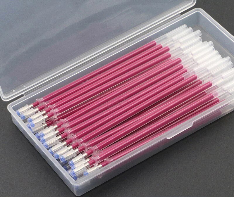 40Pcs Warmte Uitwisbare Pen Hoge Temperatuur Verdwijnen Stof Marker Vullingen Met Opbergdoos Stof Craft Tailoring Accessoires: 40pcs Red with box