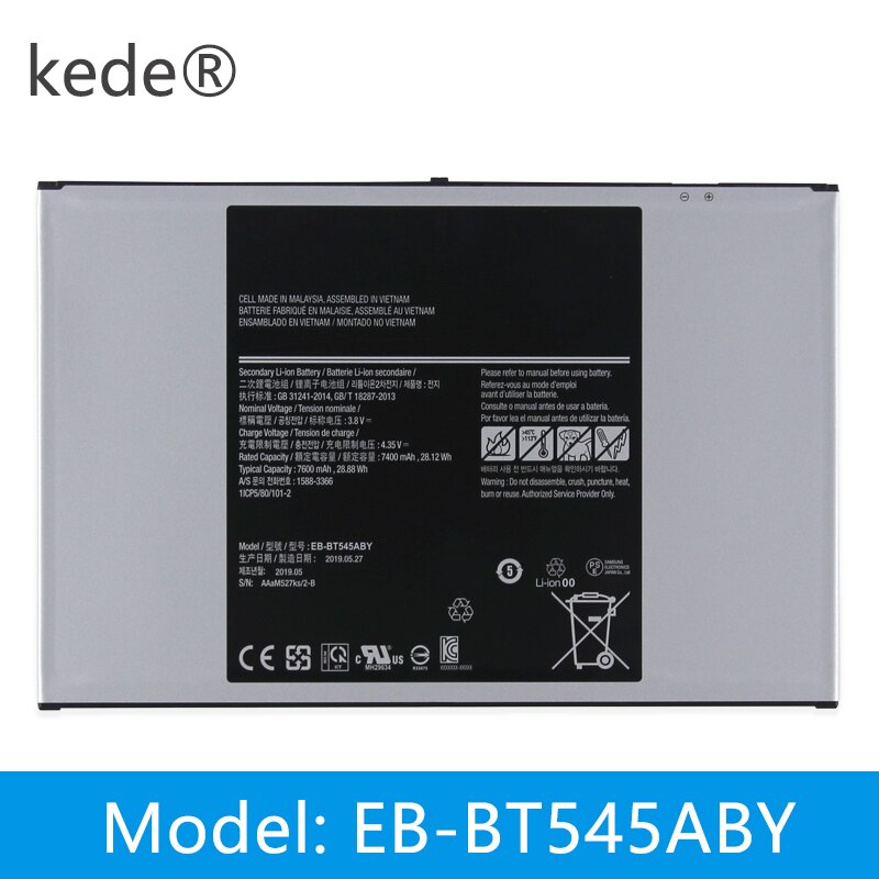 Kede EB-BT545ABY AAaM527KS/2-B Laptop Batterij Voor Samsung Tablet Batterij Galaxy Tab Actieve Pro (Lte, SM-T545),