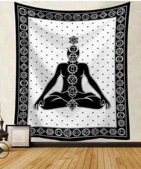 Gobeläng konst vägghängande mandala mönster filt gobeläng multifunktion heminredningsmatta picknick filt 95 x 73cm: 7