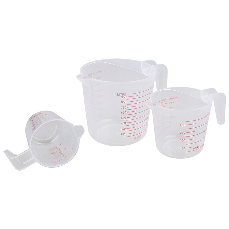 250/500/1000ML/100ML Plastic Measuring Cup Jug Pour Spout Surface Kitchen Tool Supplies cup with graduated Kitchen