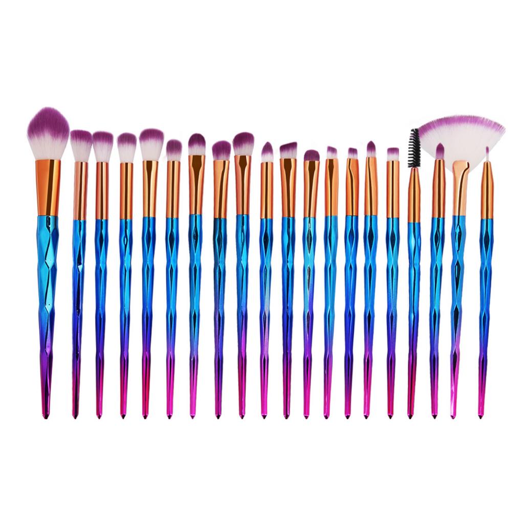 Eenhoorn oogschaduwset, make-up foundation, cosmetische penselen, make-up blending kwastenset, eyeliner, wimpers: Paars