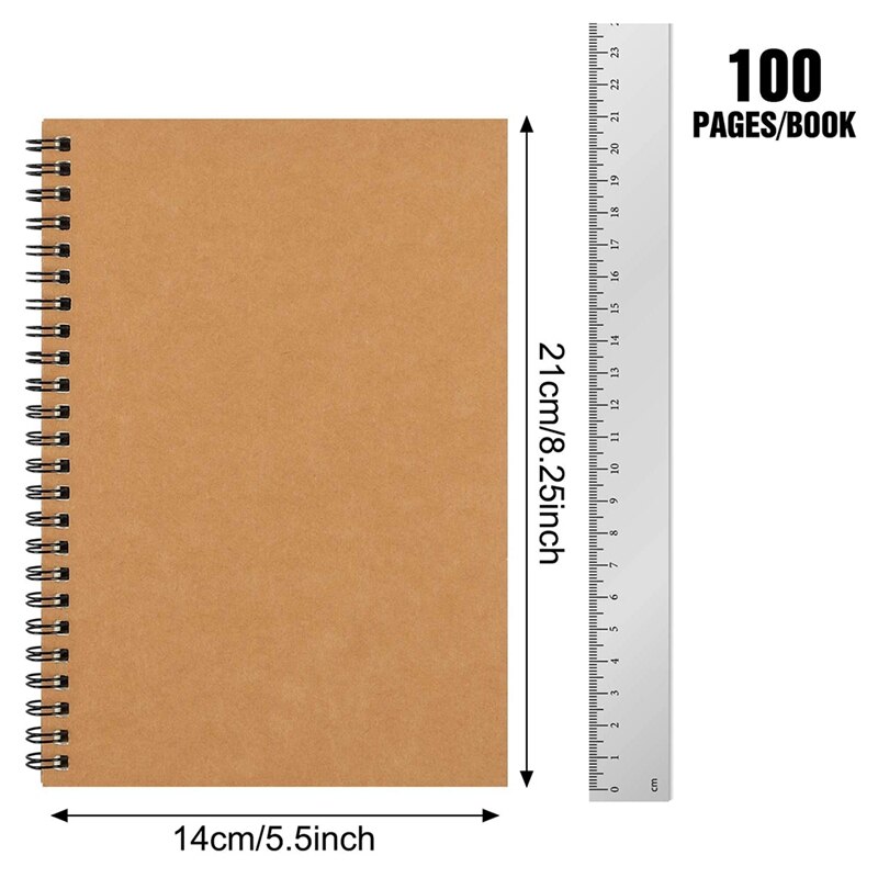 6 Pack A5 Soft Cover Spiraal Notebook Journal, Leeg Schetsboek Pad Dagboek Notebook Planner Met Blanco Papier