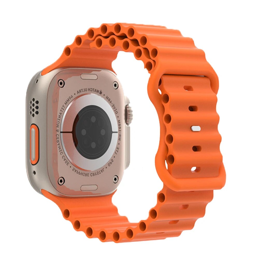 Armband för apple watch ultra band 49mm ultra 1 ultra 2 49mm ocean belt sport silikonarmband corrrea för iwatch-serien ultra 49