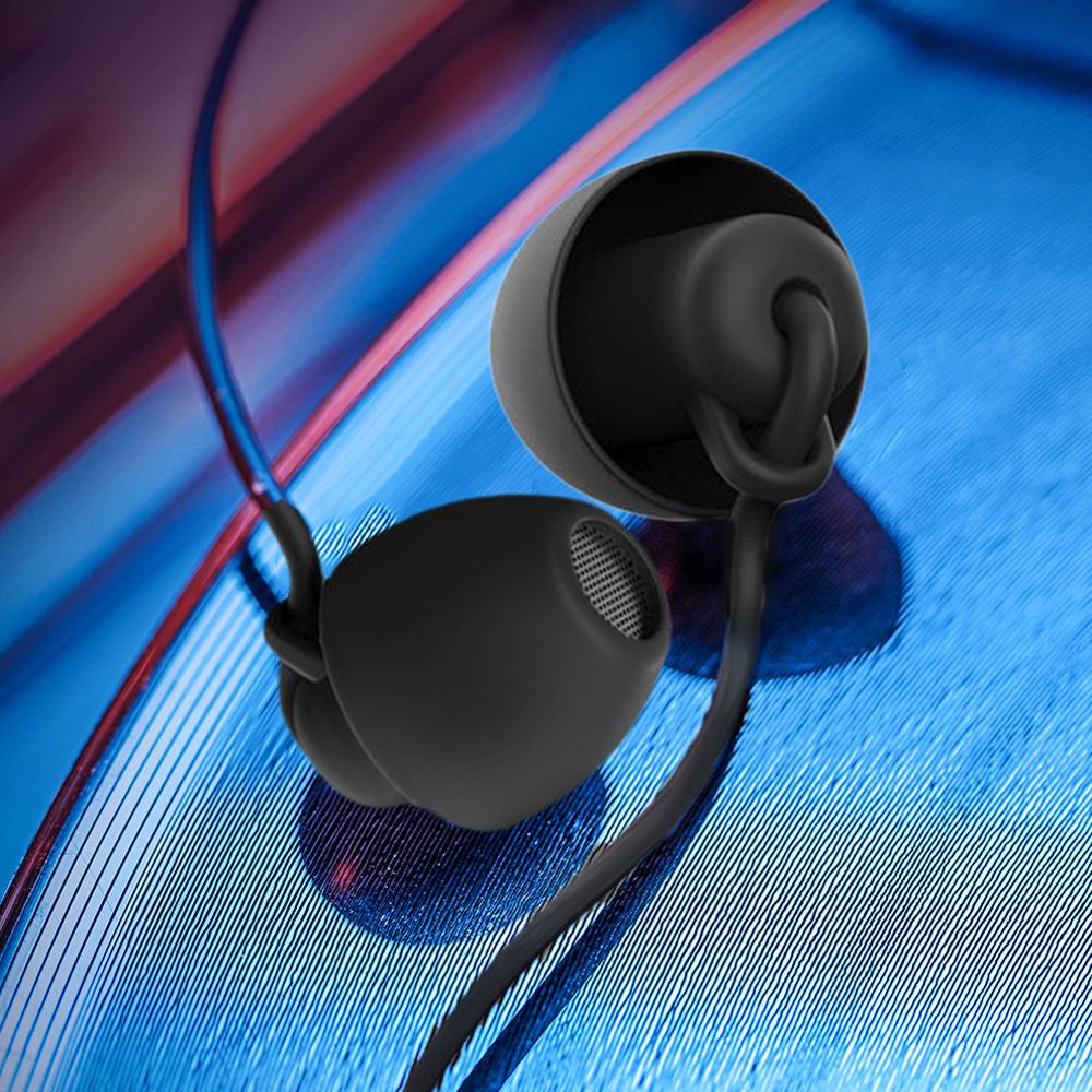 Fones de ouvido intra-auriculares de silicone, fones de ouvido com fio e redução de ruído, conector de silicone 3.5mm para dormir casual, leve e macio para todos os smartphones telefone móvel