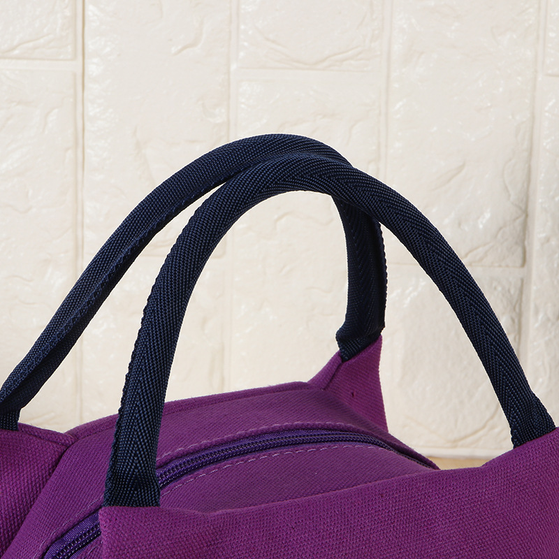 Casual Women's Bag Canvas Handtas Leuke Bento Box Tas Contrast Kleur Lunchbox Tas Stijl Luiertas