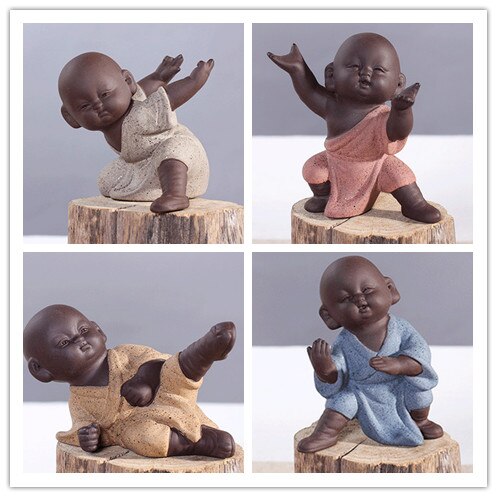 Thé d'argile pourpre jouet pour animaux de compagnie à la main Maitreya bouddhiste moine sable thé ensemble pour cuisine thé accessoires chinois thé outils en céramique