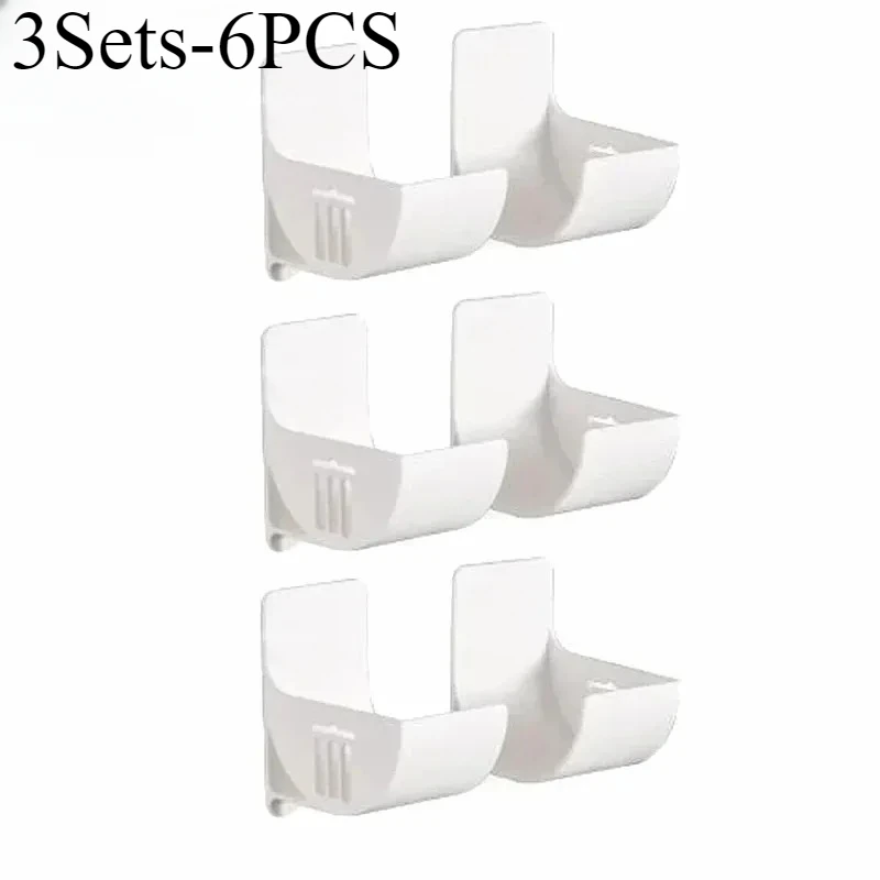 16PCSWall Mounted Non-Punch Storage Tray Kitchen Shelf Plastic Wrap Garbage Bag Refrigerator Side Bathroom Bedroom Storage Shelf: light green