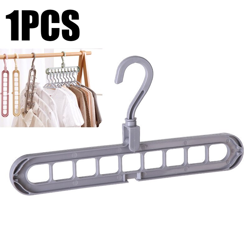 4 Magic Multi-port Support Hangers for Clothes Drying Racks Multifunction Plastic Clothes Rack Drying Hanger Storage Hangers: grey 1pcs