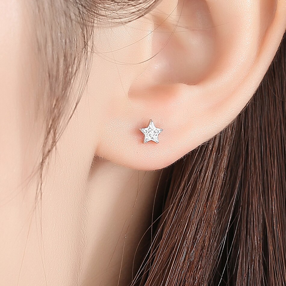 BELAWANG-pendientes de luna y estrella para mujer, de Plata de Ley 925, joyería Original de Navidad, , joyería