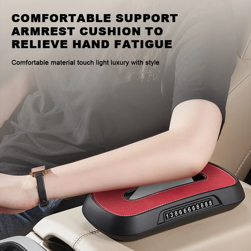 Lederen Auto Tissue Box Telefoonnummer Label Middenconsole Armsteun Servet Box Zonneklep Tissue Box Achterbank Tissue Case Fix Strap