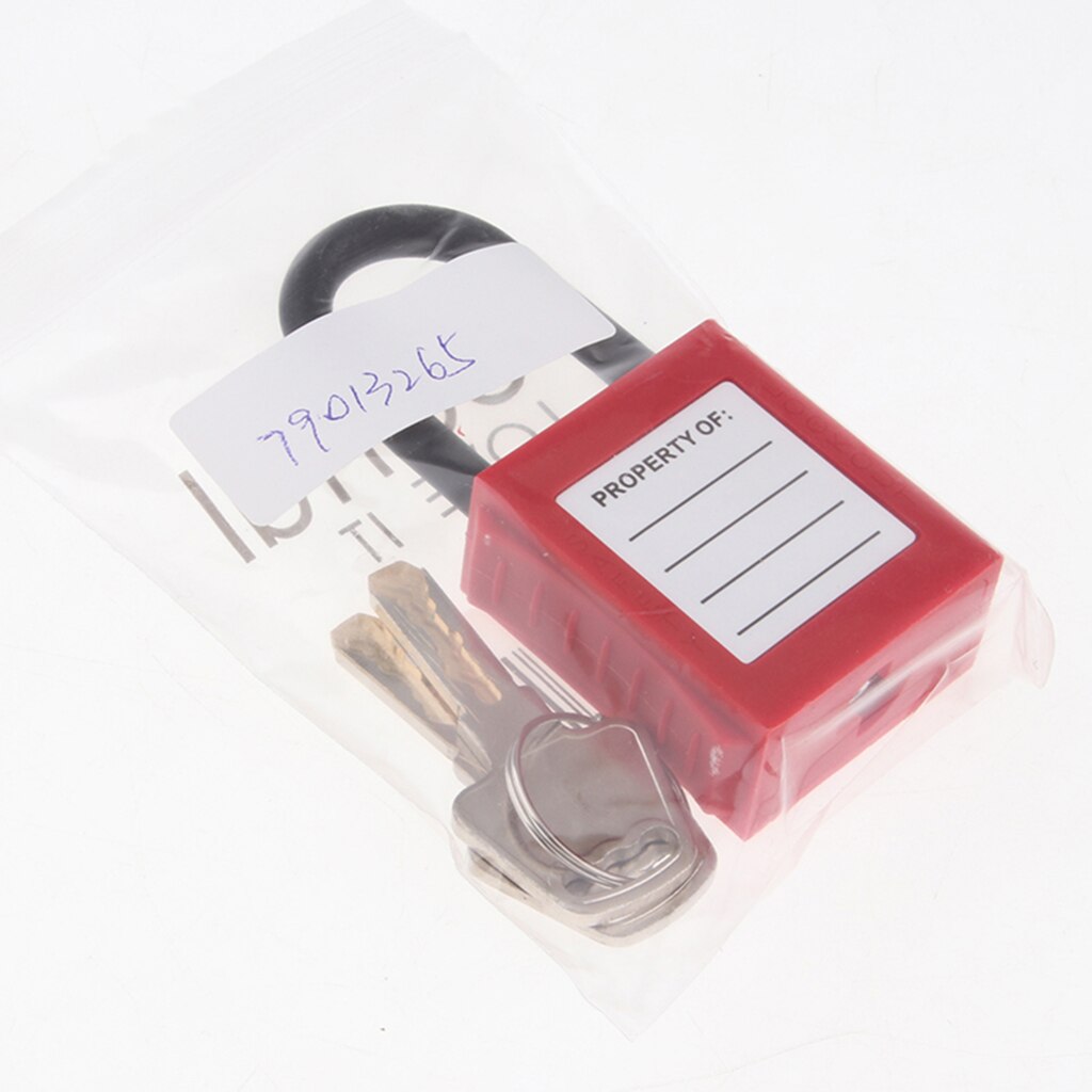1pc Strong Safety Lockout Padlock Keyed with 2 Keys PVC Engineering Plastic