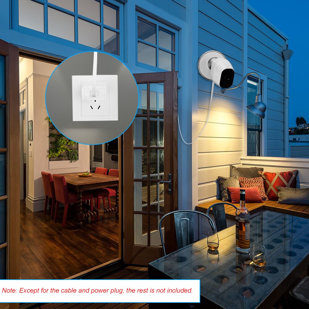 6M/20ft for Arlo Pro Arlo GO Weatherproof Flat Cable Aluminium Alloy Micro USB Cable Charging Power Cord with Plug