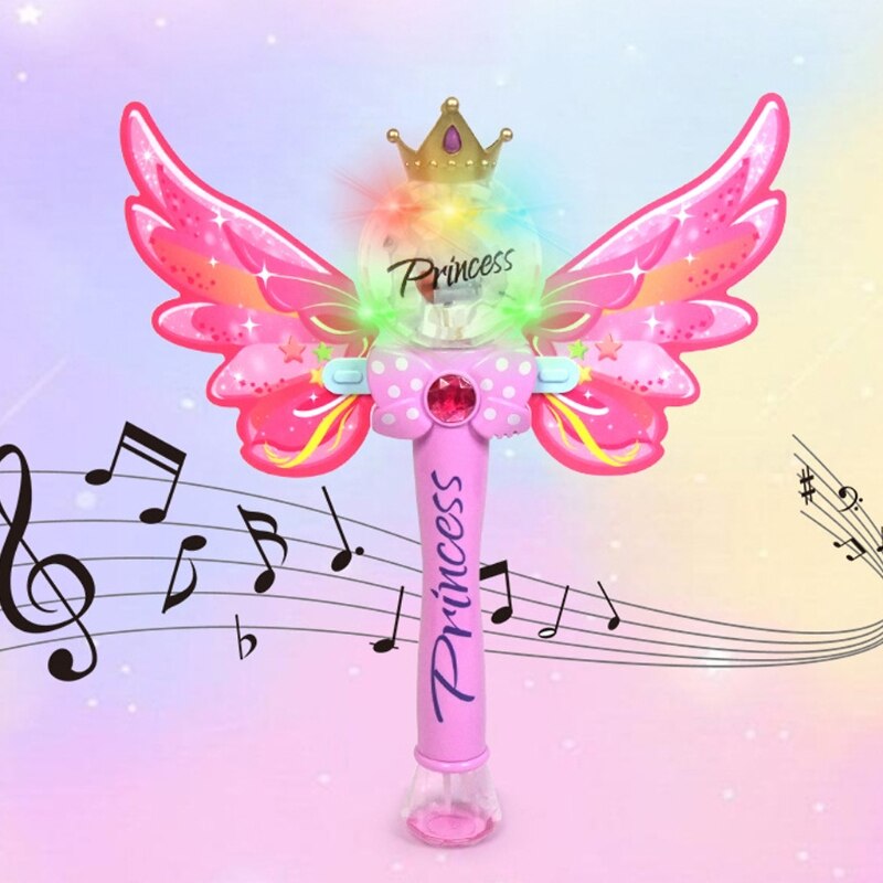 Kinderen Bubble Machine Bubble Blower Bubble Maker Met 2 Bubble Oplossingen Inbegrepen Populaire Fee Stok Ontwerpen Met Licht