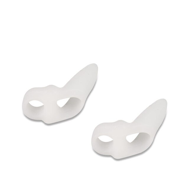 2 Stuks = 1 Paar Siliconen Teen Separator Twee Gaten Pedicure Protector Gel Hallux Valgus Correctie Orthopedische Straightener Voeten Zorg: White For Child