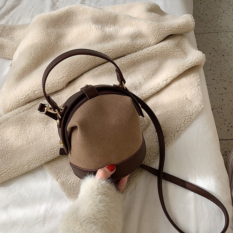 [BXX] Retro Scrub PU Leather Crossbody Bags For Women Brand Small Shoulder Messenger Bag Female Winter Handbags a143: khaki