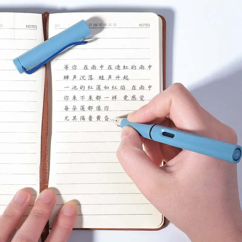 Bolígrafos de tinta de EF/F/0,38mm, pluma estilográfica con capucha para escritura suave, ideal para material escolar de firma, 1 ud.