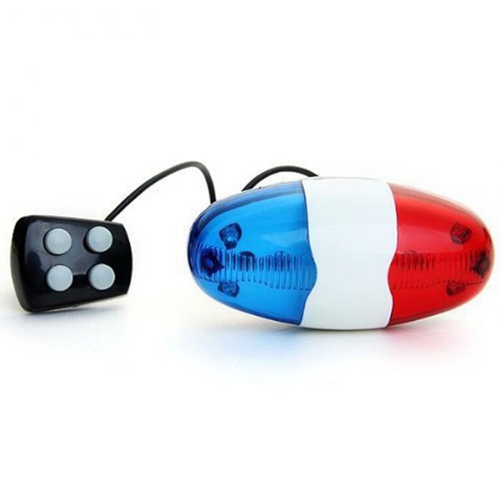 6 luces Led parpadeantes para bicicleta, campana para trompeta eléctrica, luz de advertencia con 4 modos de sonido de sirena, a prueba de agua diaria.