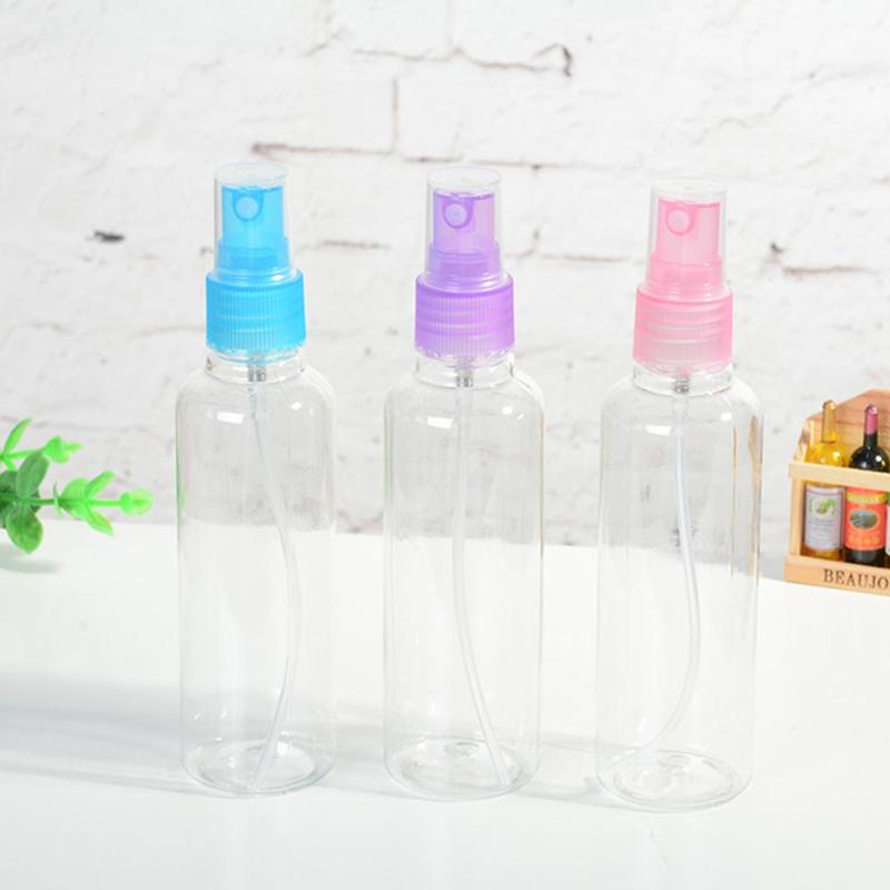 Water Spuit Fles 100Ml Transparante Lege Spray Plastic Willekeurige Kleur Lege Cosmetische Mist Water Vernevelaars Voor Alcohol Verstuiver