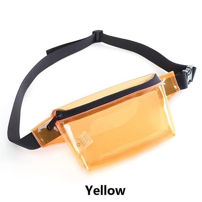 Tinyat gennemsigtige kosmetiktasker til kvinder taljetaske kvinder skuldertasker pvc crossbody makeuptaske brysttaske fanny pack: Orange