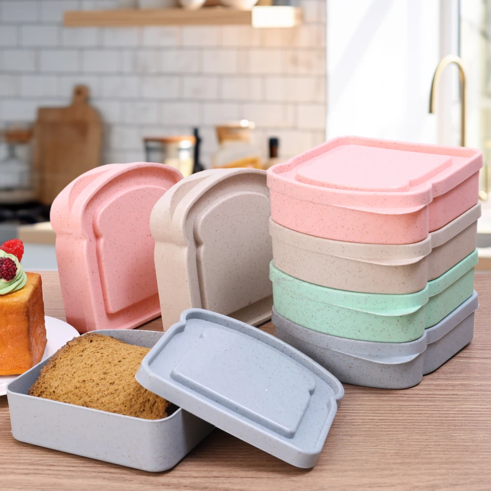 Bærbar madopbevaringskasse sandwichbeholder salat frugt snack opbevaringsboks med låg genanvendelig mikrobølgeovn madkasse sandwich etui