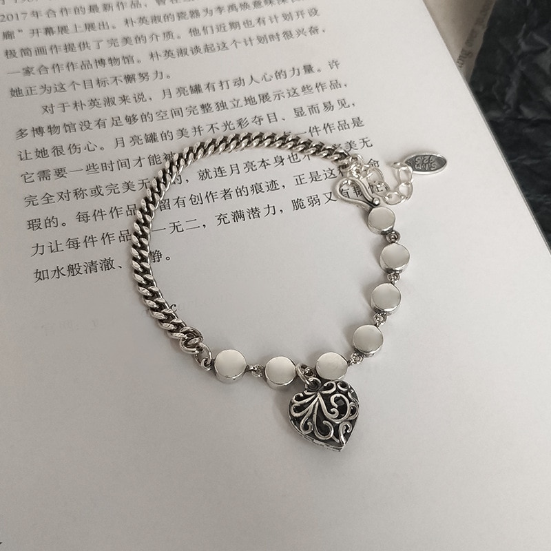 Ketting Zilver Kleur Liefde Hart Link Armband Crystal Armbanden Bangles Voor Vrouwen Valentijnsdag S-B418