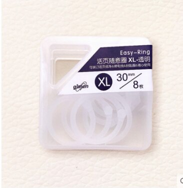 SHARKBANG S/L/XL Candy Color Loose Leaf Binder Book Rings 8/16/30pc In Transparent Box Buckle Rings Stationery Supplies: XL-8pcs E